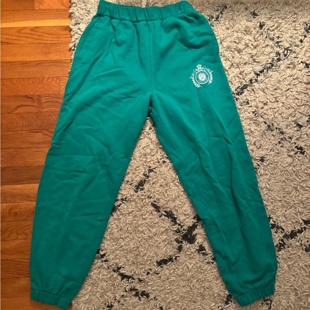Hollister Green Jogger Sweatpants with Elastic Cuffs